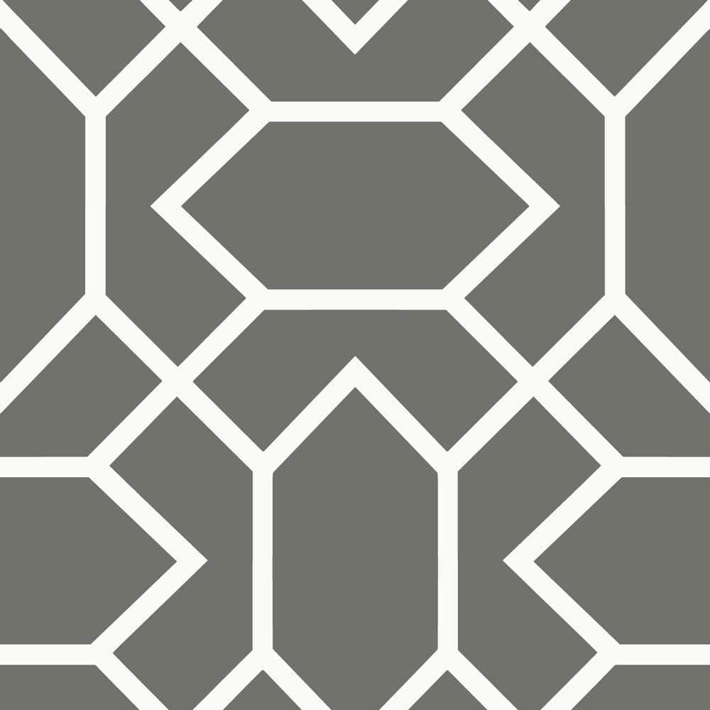 Dark Gray Geometric Vinyl Peel and Stick Wallpaper Roll