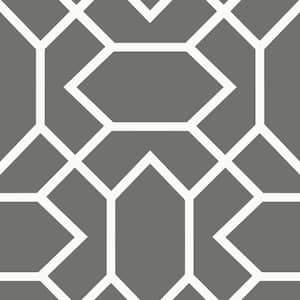 28.18 sq. ft. Dark Grey Modern Geometric Peel and Stick Wallpaper