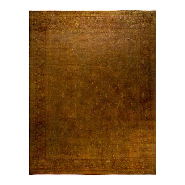 Chloe & Olivia Home Overdyed Brown 9 ft. 2 in. x 12 ft. 1 in. Wool Indoor Area Rug