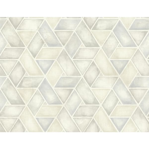 Seabrook Designs Kentmere Geo Metallic Pearl and Grey Paper Strippable Roll (Covers 60.75 sq. ft.)