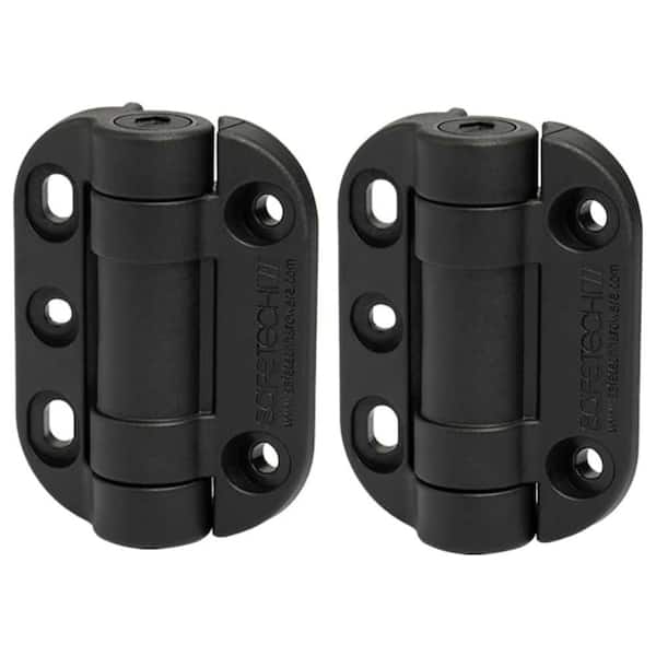 3.5 in. Black TopKlik Self-Closing Gate Hinges (2-Pack)