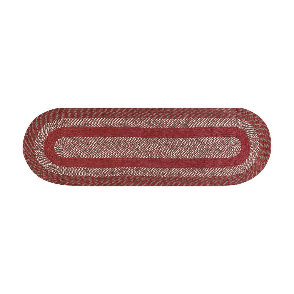 Newport Barn Red Braided 24" x 108" Reversible Indoor Rug