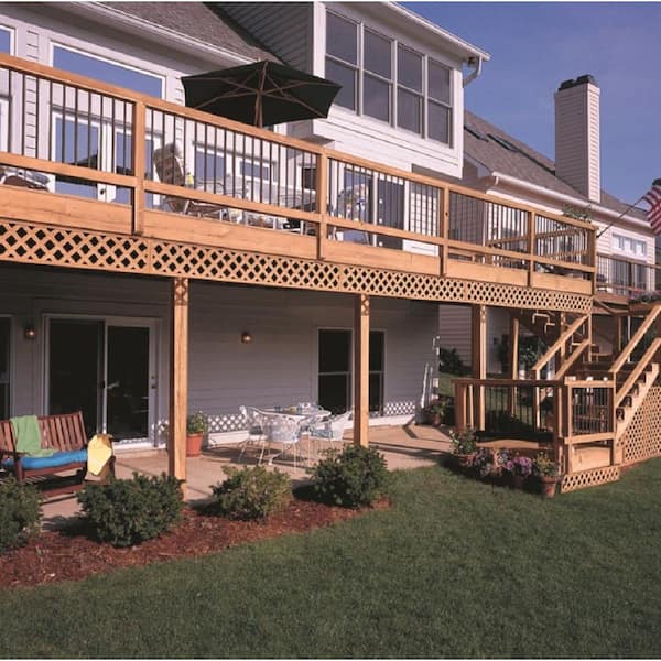 4 ft. Sierra Cedar Vinyl Lattice Cap (2-Pack)