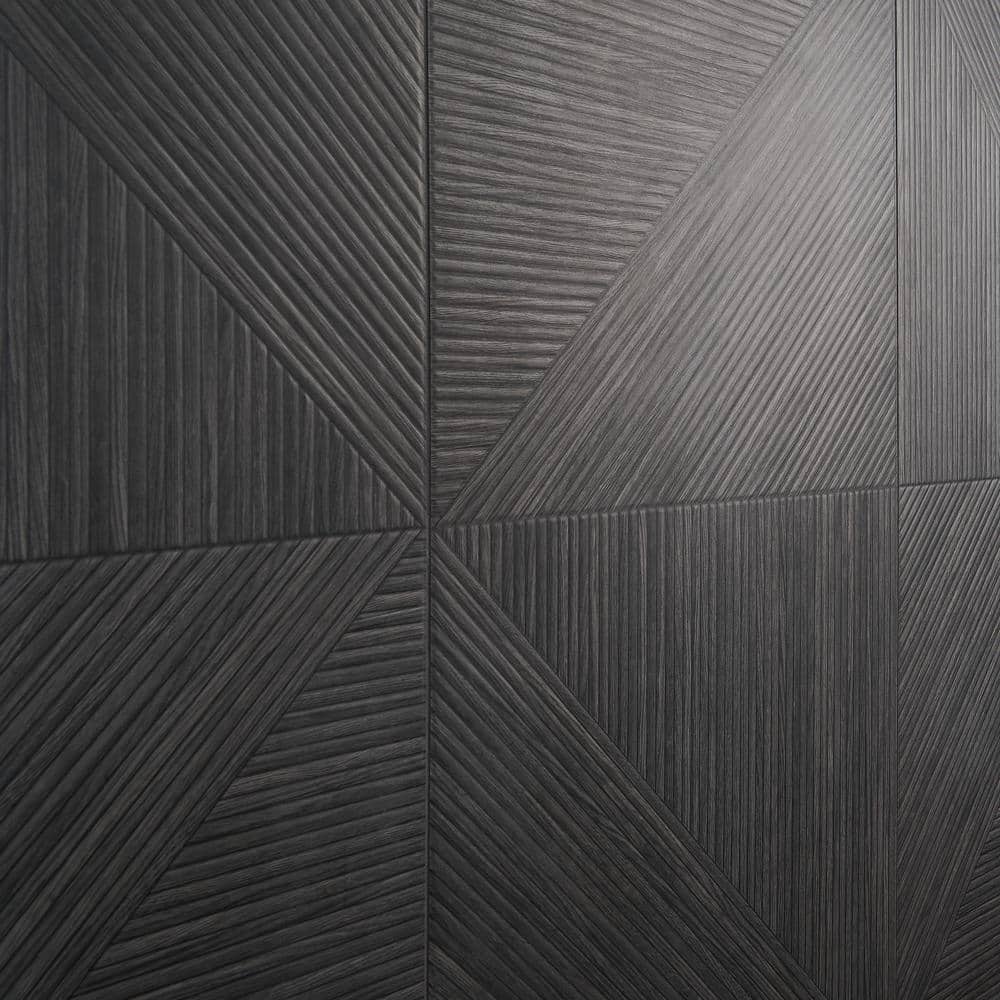 Charcoal Matte Porcelain Wood Look Rectangular Wall Tile