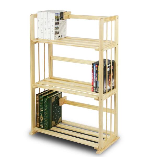 Furinno - Pine Natural Color 3-Shelf Solid Wood Open Bookcase