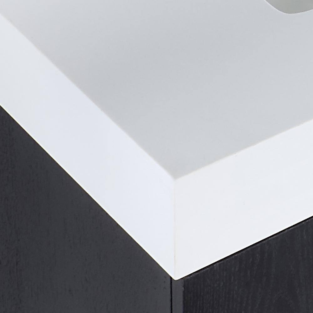 Bianco 72" Black Oak and White Double Vanity with Gold Accents