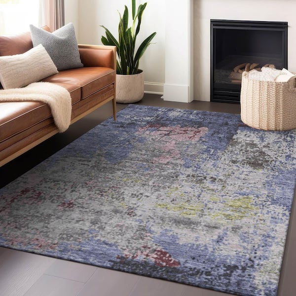 Chantille Machine Washable Indoor/Outdoor Abstract ACN1911 Blue 3 ft. x 5 ft. Accent Rug