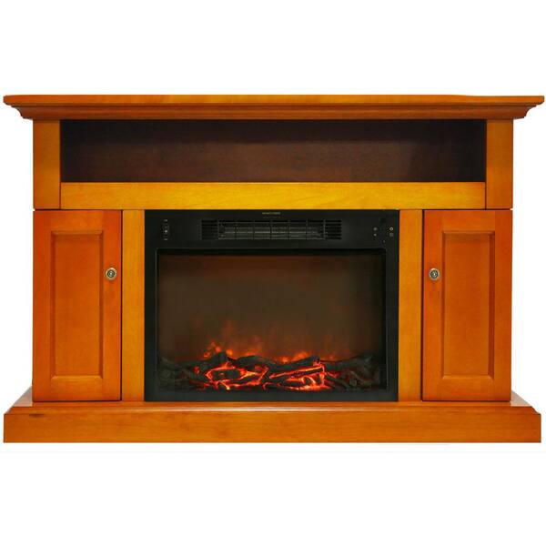 Cambridge Sorrento 47 in. Electronic Fireplace in Teak