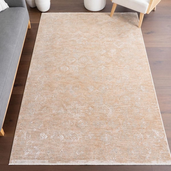 Kristin Medallion Fringe Area Light Brown 8 ft. x 10 ft. Indoor Area Rug