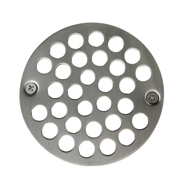 Westbrass 4 in. O.D. Shower Strainer Cover Plastic-Oddities Style in Satin Nickel