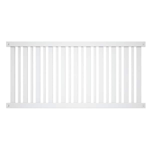 Veranda LaFayette 4 ft. H x 8 ft. W White Vinyl Spaced Picket Fence Panel Kit