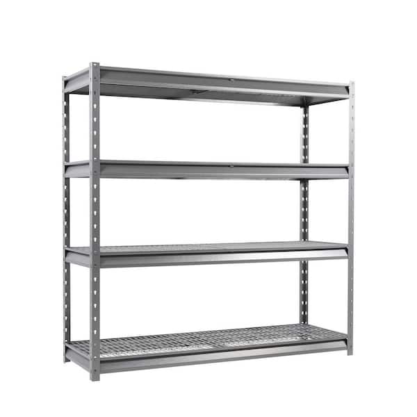 4-Tier Next-Generation Heavy Duty 8,000 lbs Capacity Garage Shelving, 72 in. W x 24 in. D x 72 in. H Gray Vein Finish