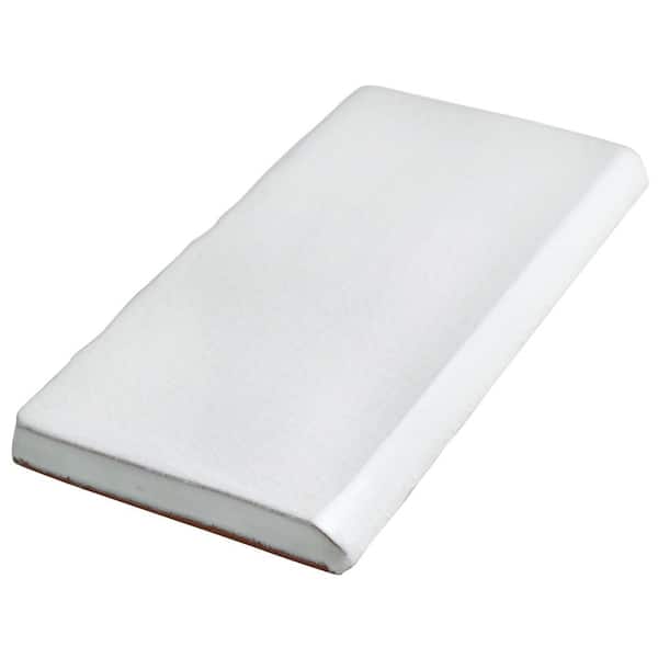 Antic Craquelle Bullnose Gris Claro 3 in. x 6 in. Glossy Ceramic Wall Tile Trim