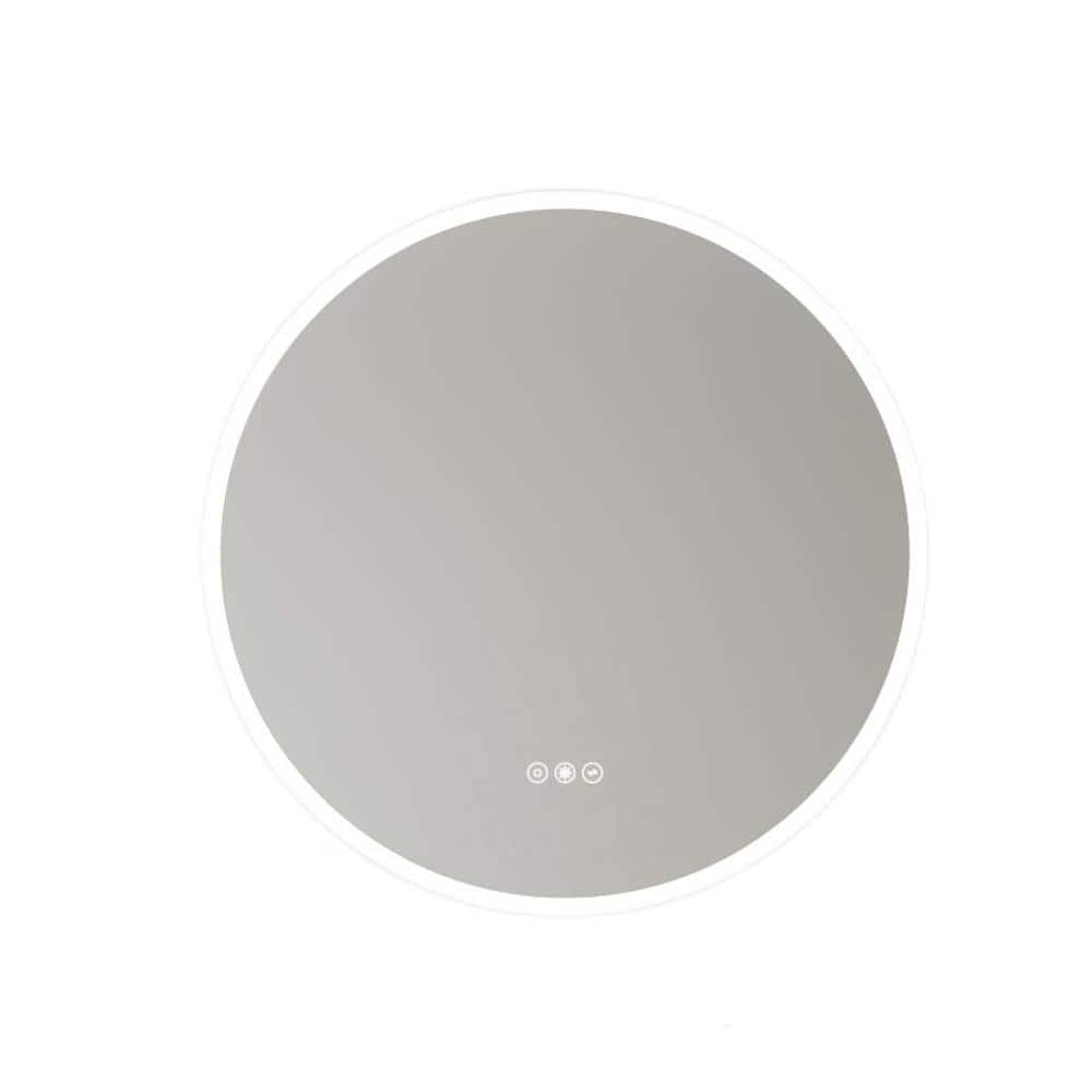 24 in. W x 24 in. H Round Frameless Anti-Fog LED Wall Bathroom Vanity Mirro