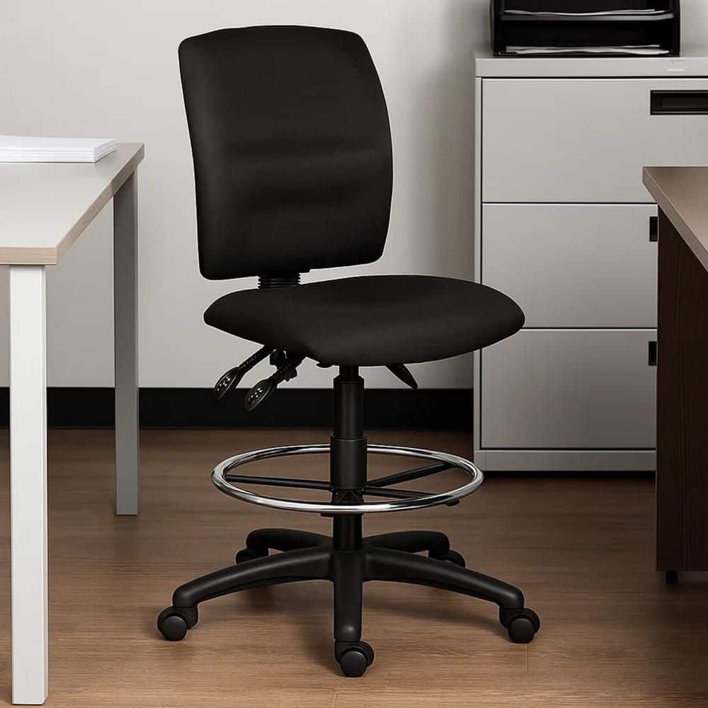 Jea Fabric Footring Ergonomic Office Stool in Black and Chrome price history on PriceWatchPro