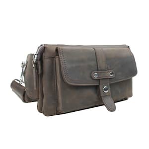 Large Fashion Cowhide Leather Waist Pack