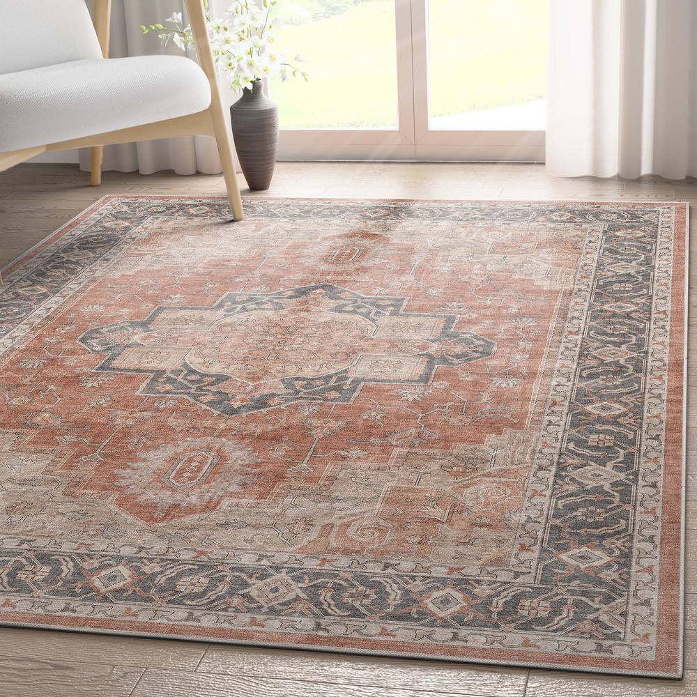Apollo Red and Gray Vintage Persian Flat-Weave Rug