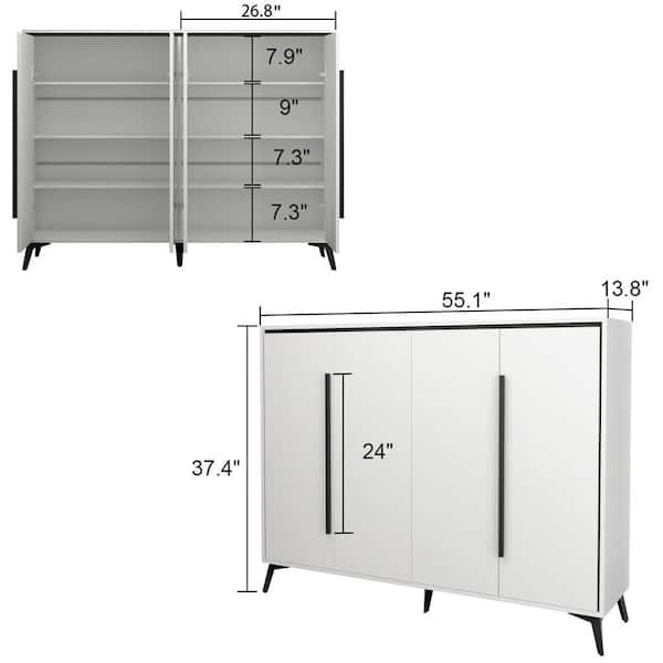 General Storage Cabinet; Acrylic, 10 Chambers, 4 Doors, 37 W x 16 D x 61  H