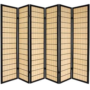 6 ft. Black 6-Panel Room Divider