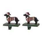 5.92 in. H Wooden/Metal Dachshund Stocking Holder (2-Pack)