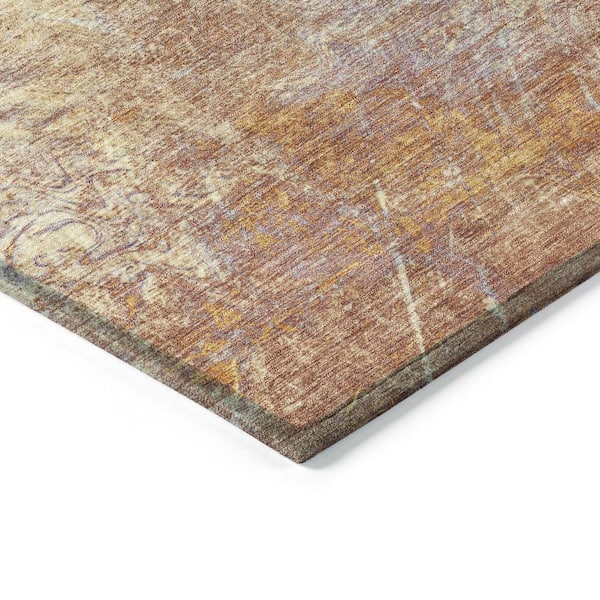 Chantille Machine Washable Indoor/Outdoor Abstract ACN2226 Terracotta 8 ft. x 10 ft. Area Rug