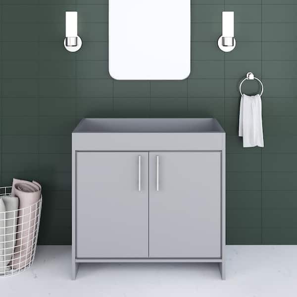 VOLPA USA AMERICAN CRAFTED VANITIES Villa 36 in. W x 18 in. D Bath Vanity Cabinet Only in Gray