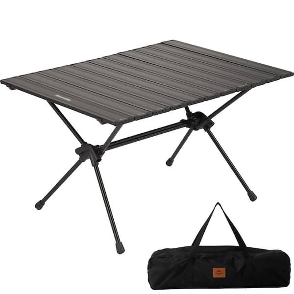 FT11 22.8 in. Silver Rectangular Aluminum Picnic Table Height Adjustable Ultralight with Carry Bag