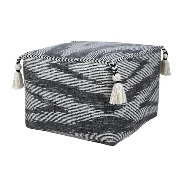 Unbranded Modern Gray Electrostatic Geometric Pouf Ottoman