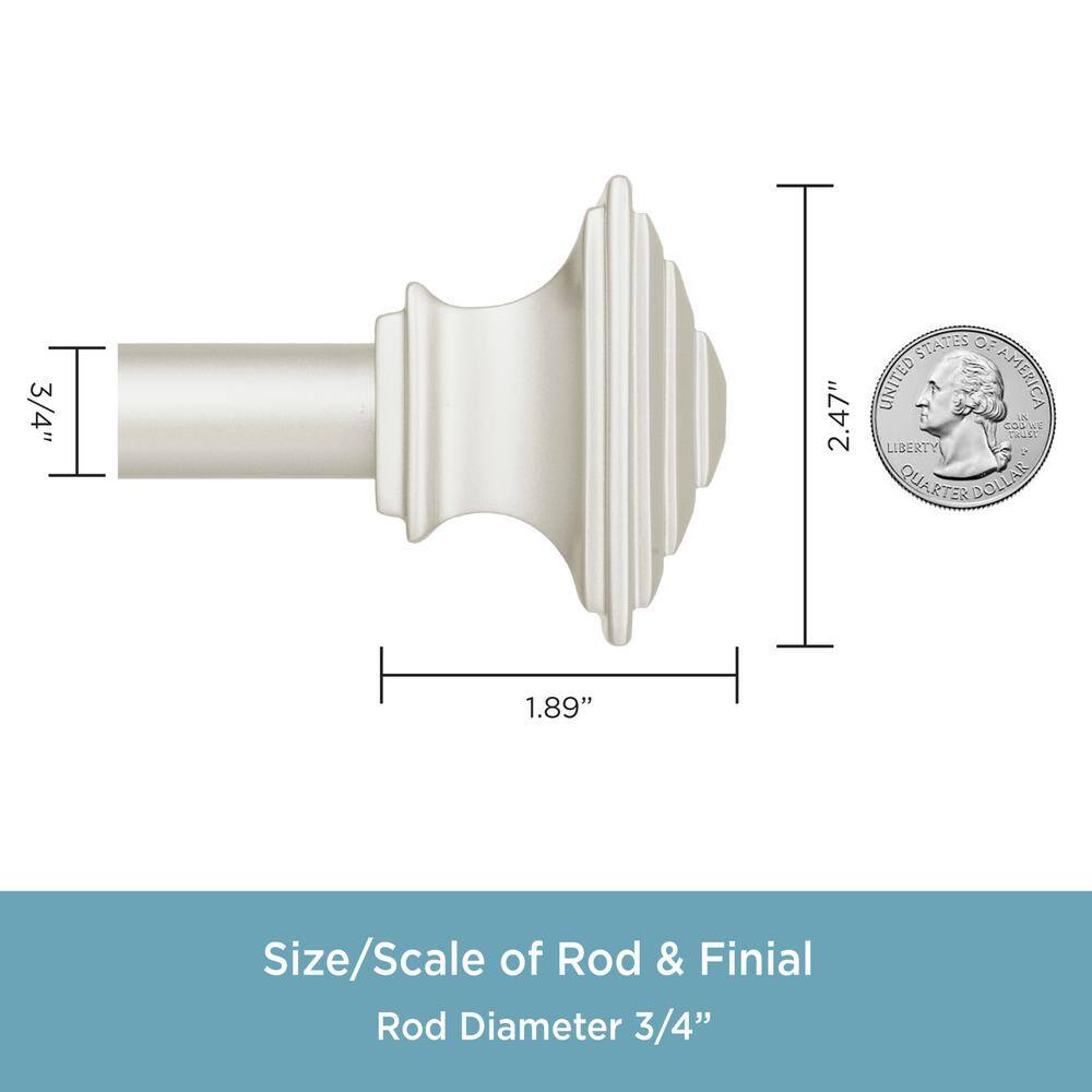 Brushed Nickel Steel Double Bay Window Curtain Rod with Square Finials