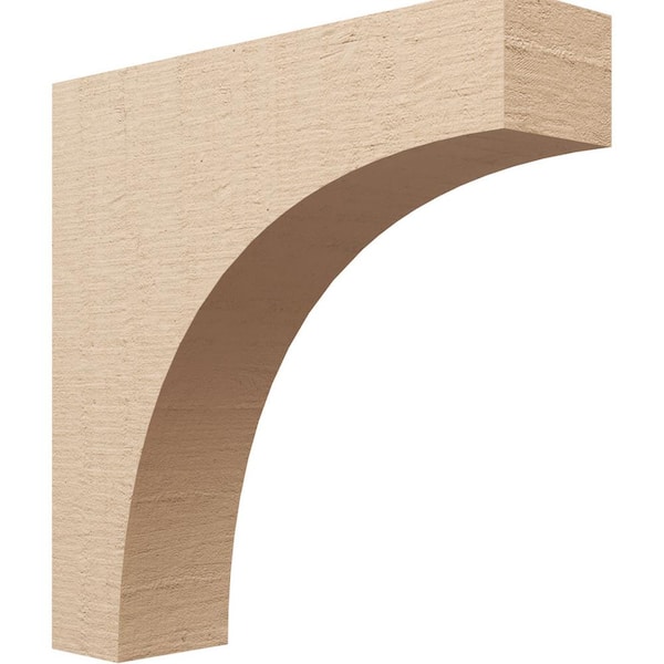 Ekena Millwork 8 in. x 32 in. x 32 in. Thin Stockport Rough Cedar Woodgrain TimberThane Corbel, Primed Tan
