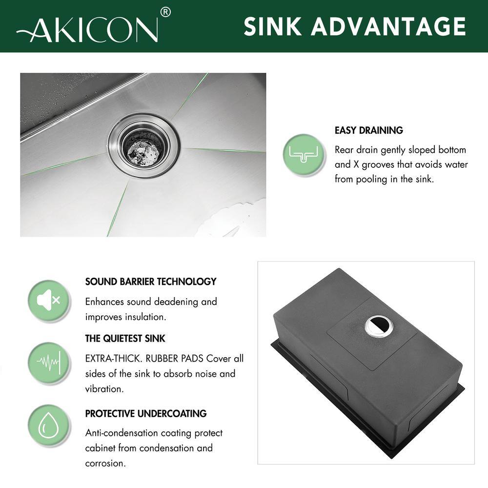 30" Stainless Steel Undermount Workstation Kitchen Sink with Accessories