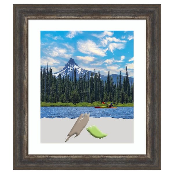 Amanti Art Alta Rustic Char Picture Frame Opening Size 20 x 24 in. Matted To 16 x 20 in.