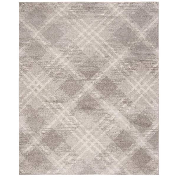 SAFAVIEH Adirondack Light Gray/Ivory 10 ft. x 14 ft. Plaid Abstract Area Rug