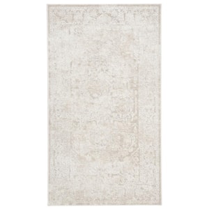 Reflection Cream/Ivory Doormat 3 ft. x 5 ft. Border Floral Area Rug
