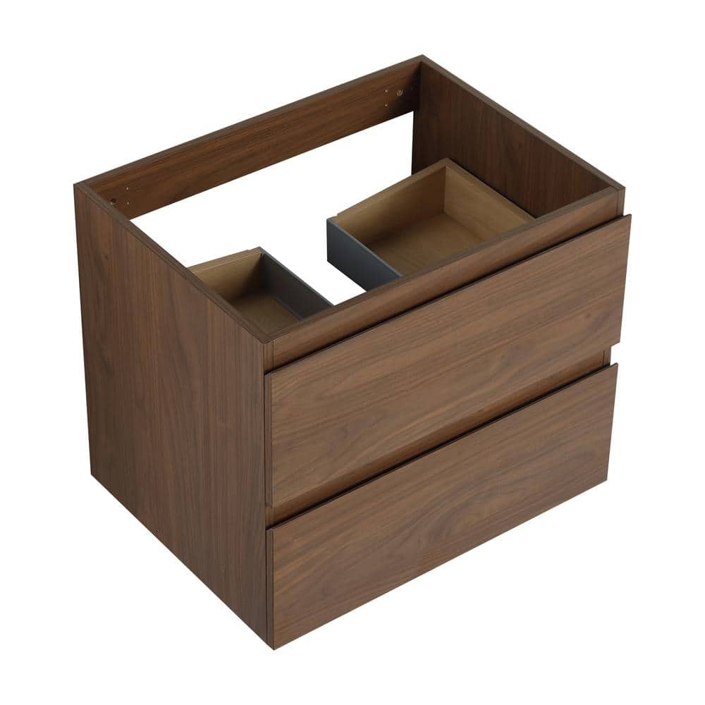 Modern 24.0 in. W x 17.94 in. D x 19.69 in. H Bath Vanity Cabinet without Top in Brown Oak Unassembled price history on PriceWatchPro