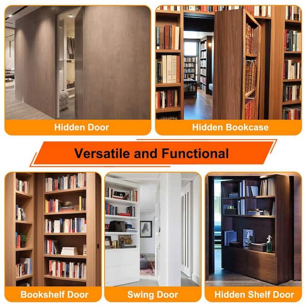 Afoxsos Solid Alloy Steel Black 570LBS Load-Bearing Hidden Door
