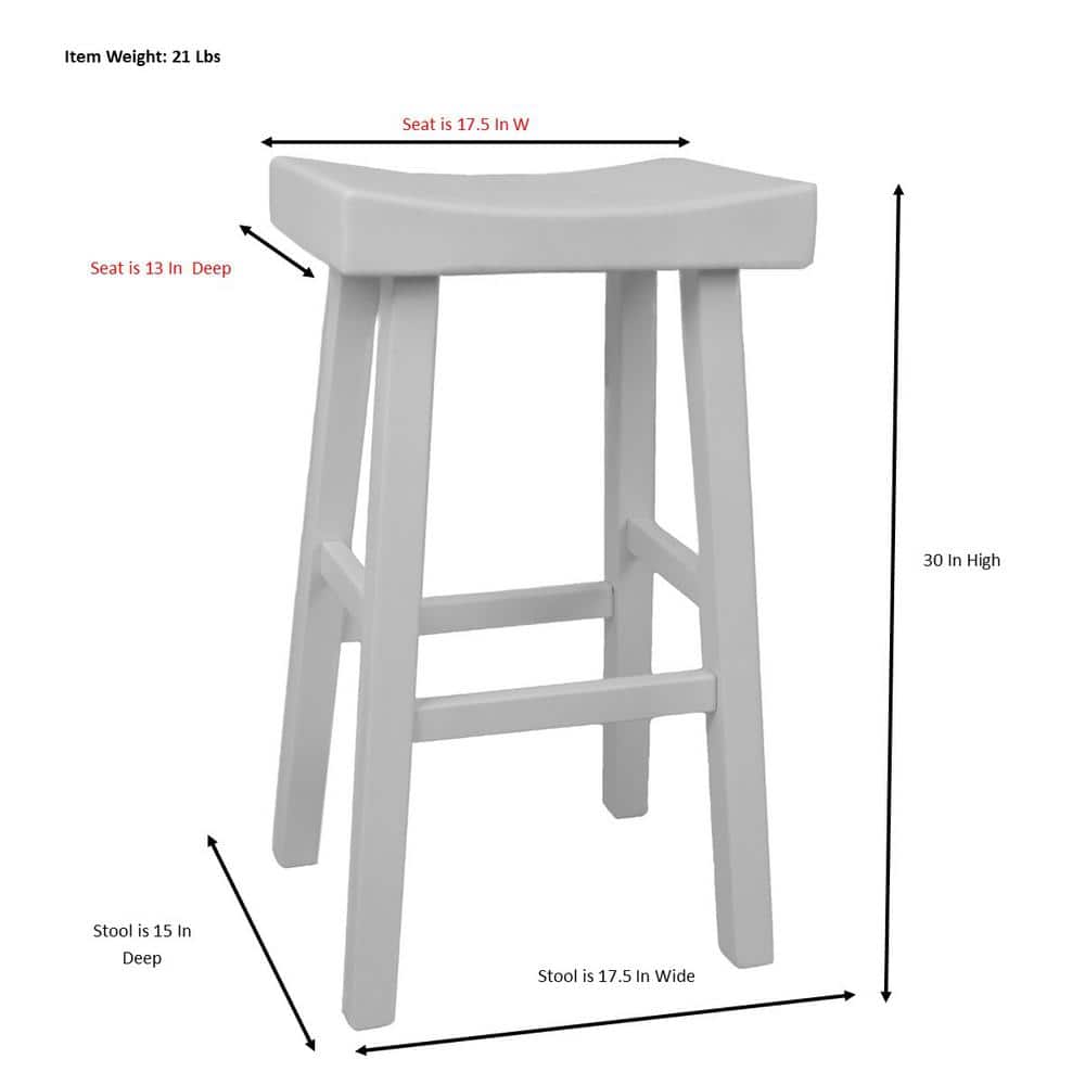 Black Wood 30" Saddle Style Backless Bar Stool