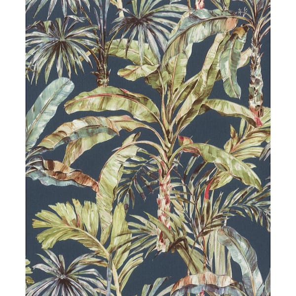 Advantage Calle Blue Tropical Textured Non-Pasted Non-Woven Wallpaper Sample