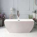 Montpellier 59 in. Acrylic Flatbottom Freestanding Bathtub in White