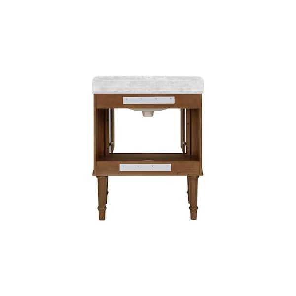 Collette 30 in. Cinnamon Oak Bath Vanity with Marble Top