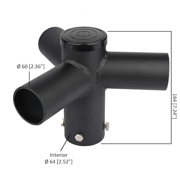 11 in. 120-Degree Triple Spoke Mounting Bracket Tenon Adapter for LED Outdoor Pole Lights