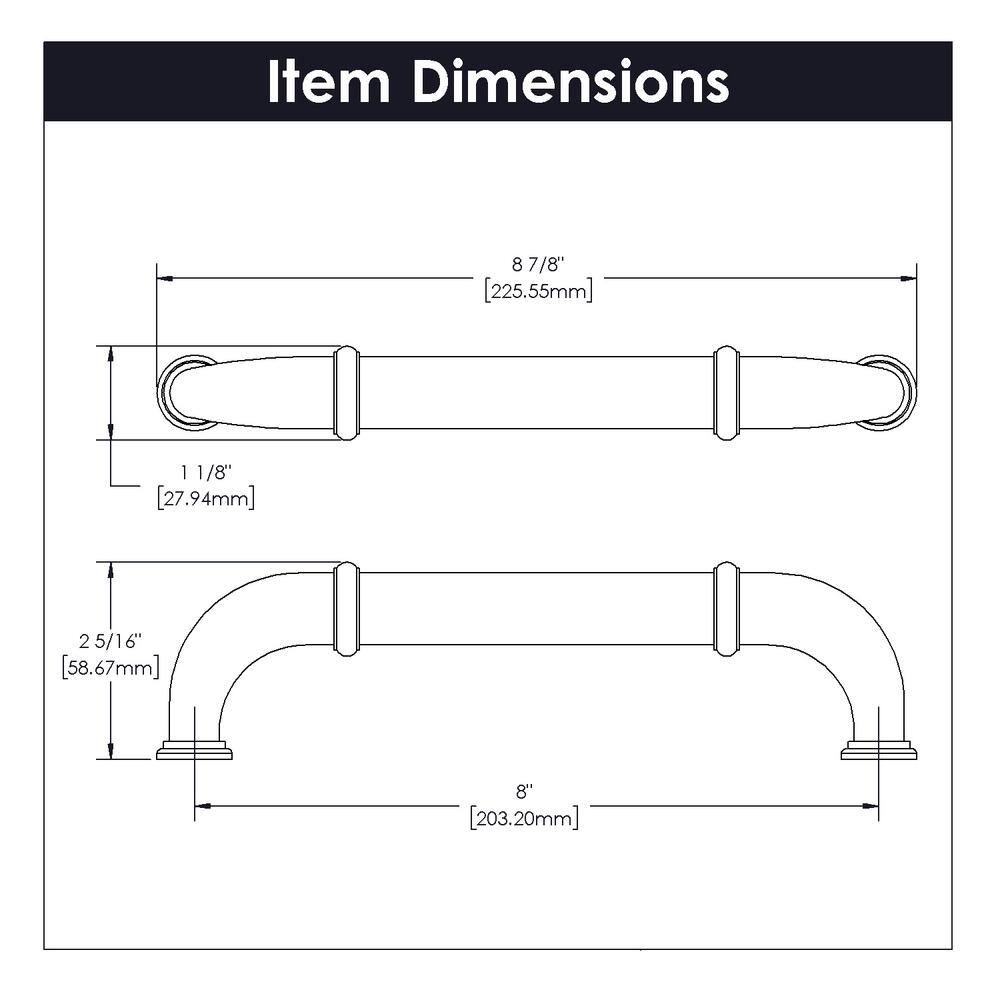 Satin Nickel 8'' Center to Center Appliance Pull Handle