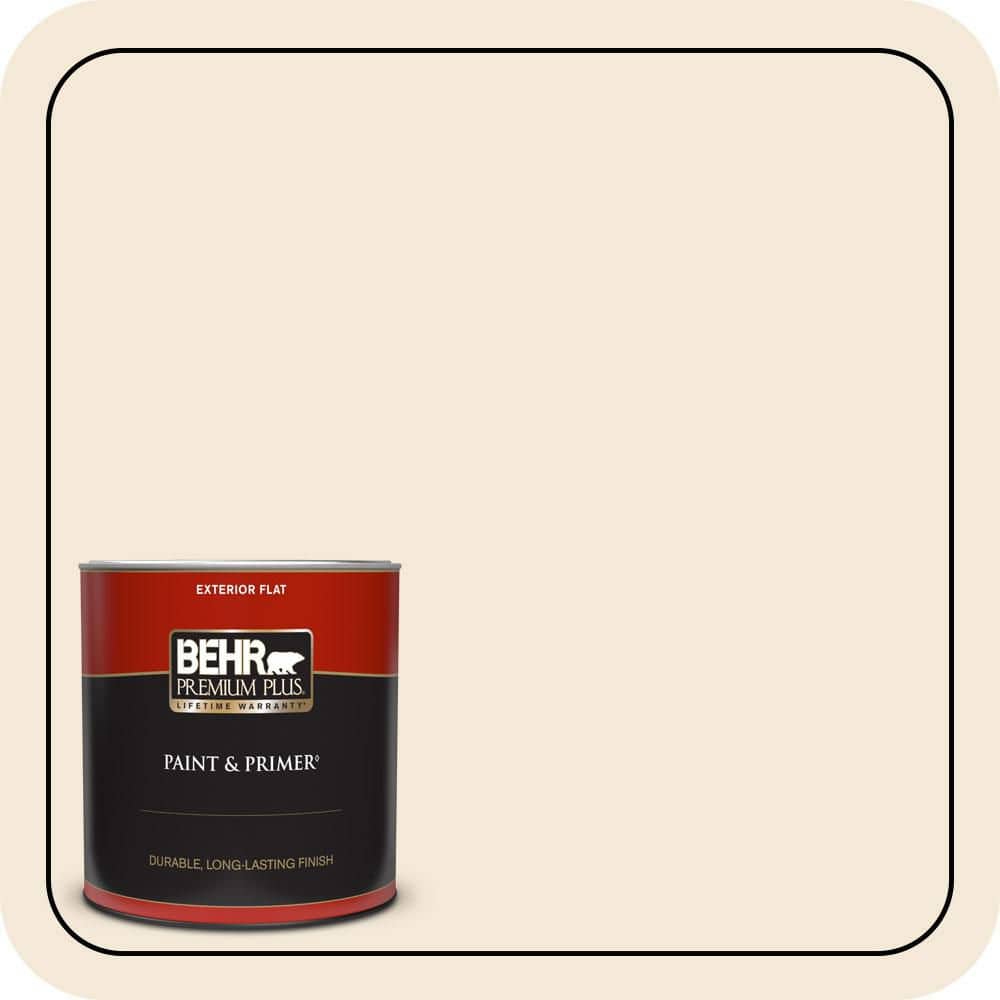 1 qt. #13 Cottage White Flat Exterior Paint & Primer product image for price tracking