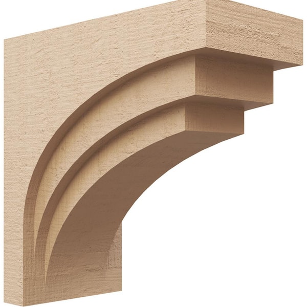 Ekena Millwork 10-in. x 20-in. x 20-in. Series 1 Classic Rockford Rough Cedar Woodgrain Timberthane Polyurethane Corbel, Primed Tan