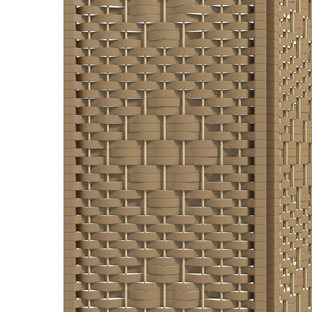 Natural Handwoven 4-Panel Folding Room Divider