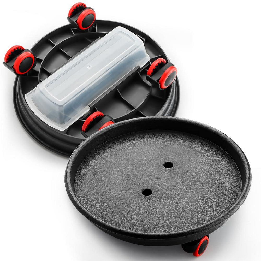 12 in. Round Plastic Plant Caddy and Plant Stand with Wheels, Drainage Holes and Saucer for Planters, Gray (2-Pack) price history on PriceWatchPro