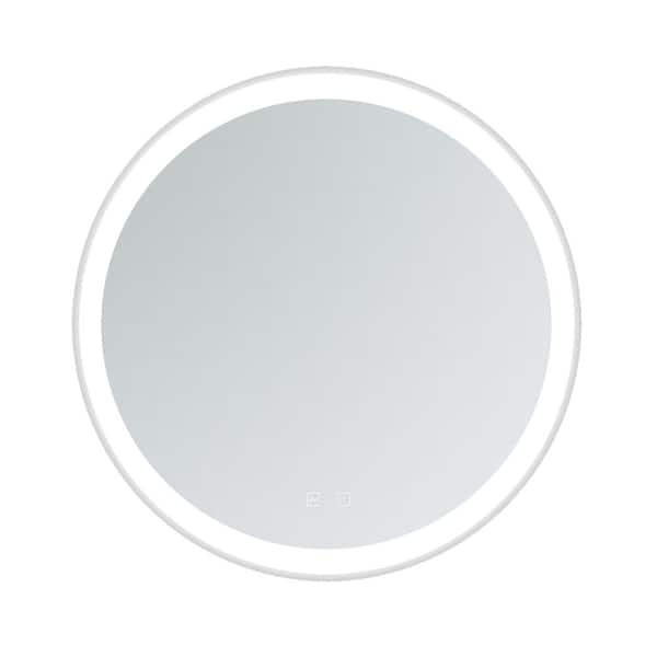 Anky 24 in. W x 24 in. H Round Frameless Wall Mounted LED Bathroom Vanity Mirror