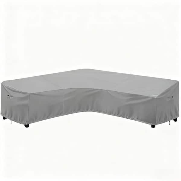 Waterproof 420D Gray V-Shaped Outdoor Patio Sofa Cover