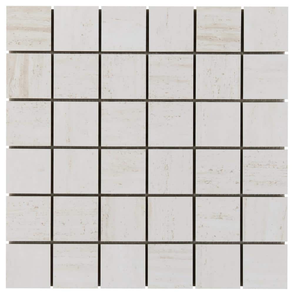 Atlanta White 3.89 in. x 0.31 in. Matte Porcelain Mosaic Floor and Wall Tile Sample price history on PriceWatchPro