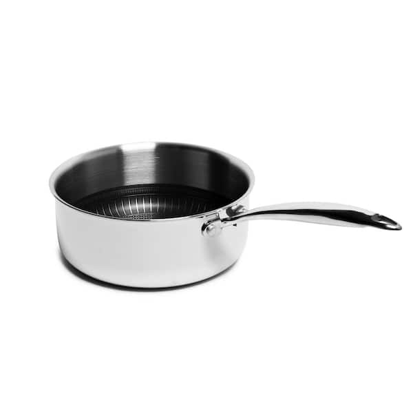 Diamond Tri-ply 4.2 qt. Stainless Steel Nonstick Saute Pan with Glass Lid